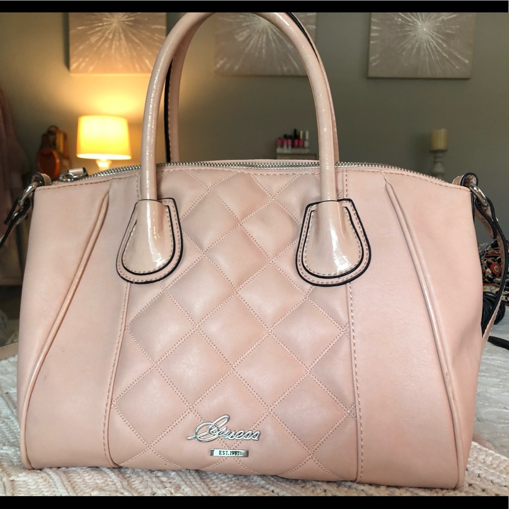 Coach light pink quilted crossbody/purse
